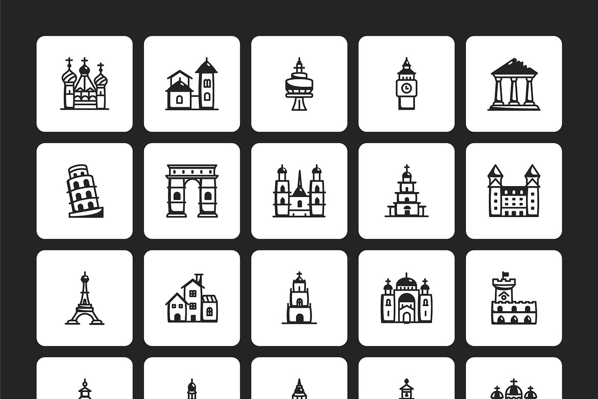 European landmark Icons, an Outline Icon by Prosymbols (Photo 7 of 8)