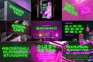 Modern Neon Font Bundle