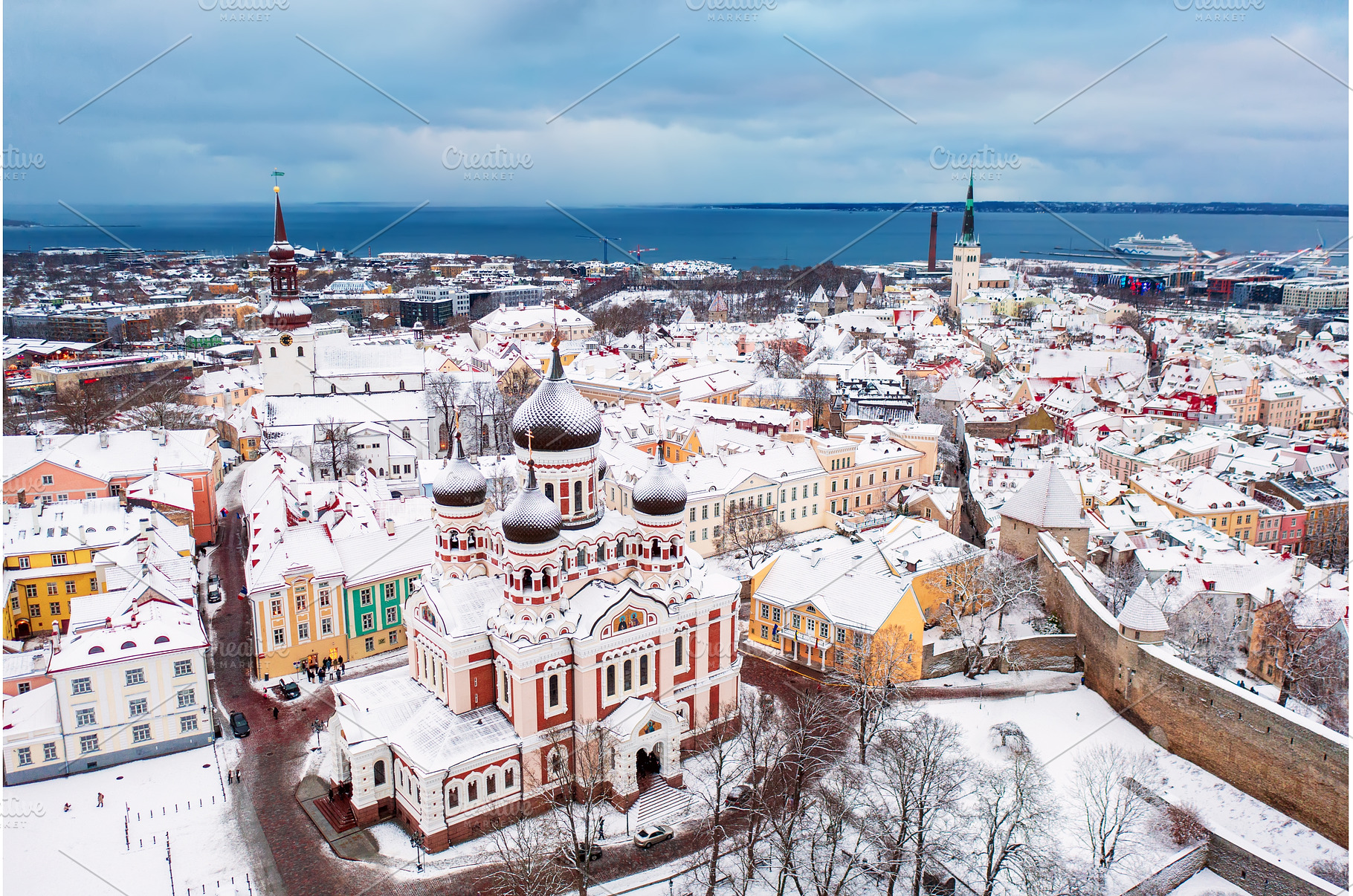 Aerial View of Tallinn in winter, an Architecture Photo by Nature and travel