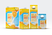 4 Types Milk/Juice Cartons Mockup, a Packaging Mockup by Hubzway (Thumbnail 1 of 13)