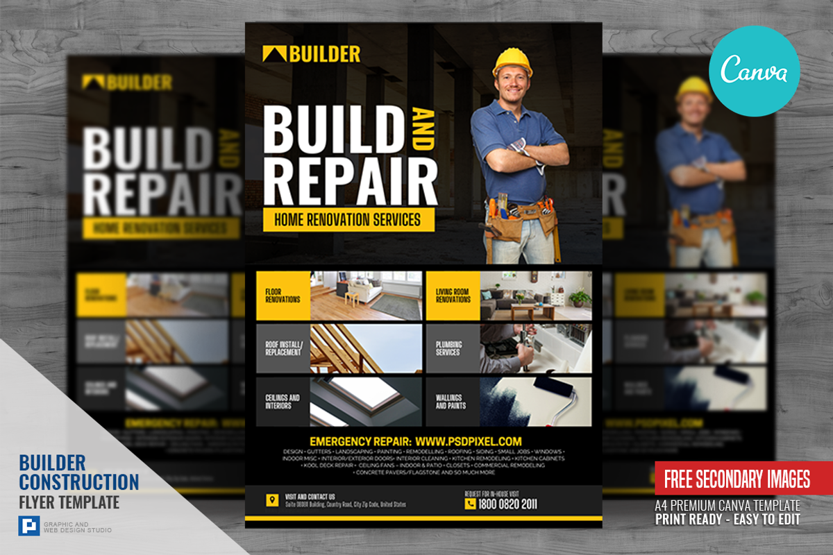 Construction and Renovation Services, a Flyer Template by PSDPixel (Photo 1 of 5)
