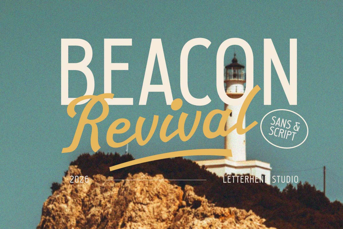 Beacon Revival Vintage Font Duo, a Script Font by Letterhend Studio (Photo 1 of 11)