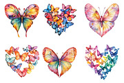 Colorful Butterfly Heart Clipart, an Illustration by SinaCreation (Thumbnail 2 of 5)