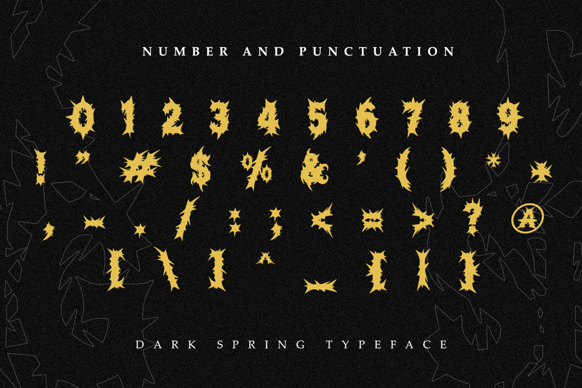 Dark Spring | Bold Death Metal Font, a Symbol Font by Masyafi Studio (Photo 3 of 9)