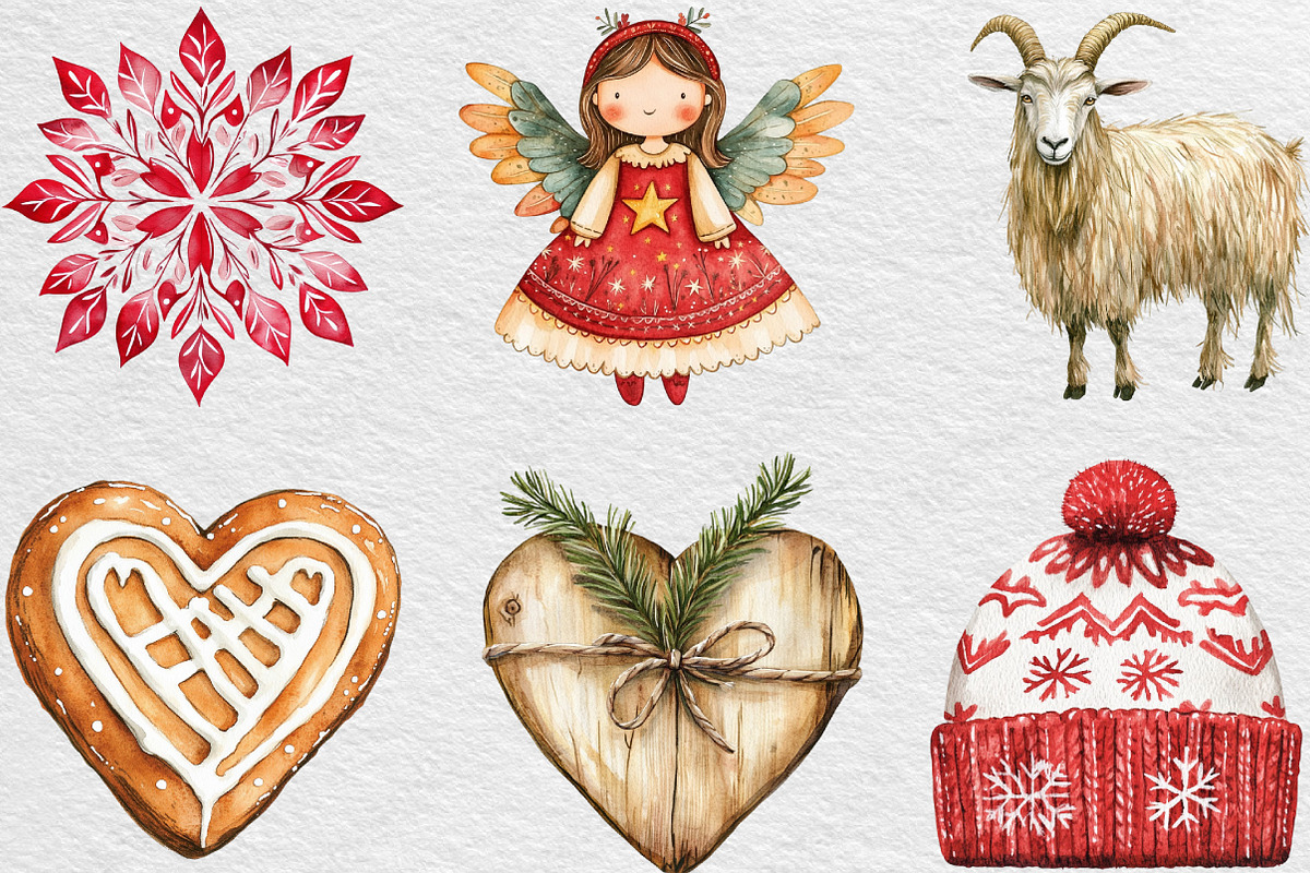 Scandia Christmas Clipart, an Illustration by Black Bird Studio (Photo 6 of 6)