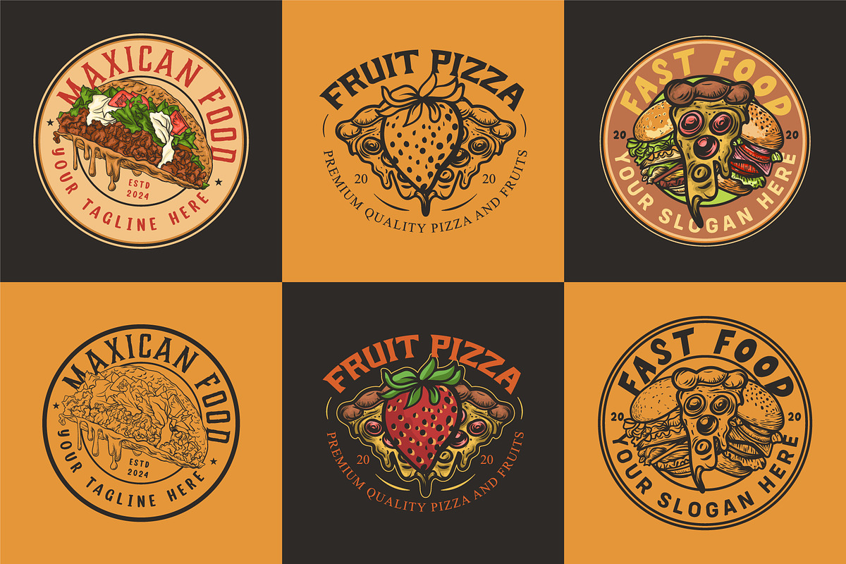 Set of bakery, fast food, burger, a Branding & Logo Template by Billah Hub