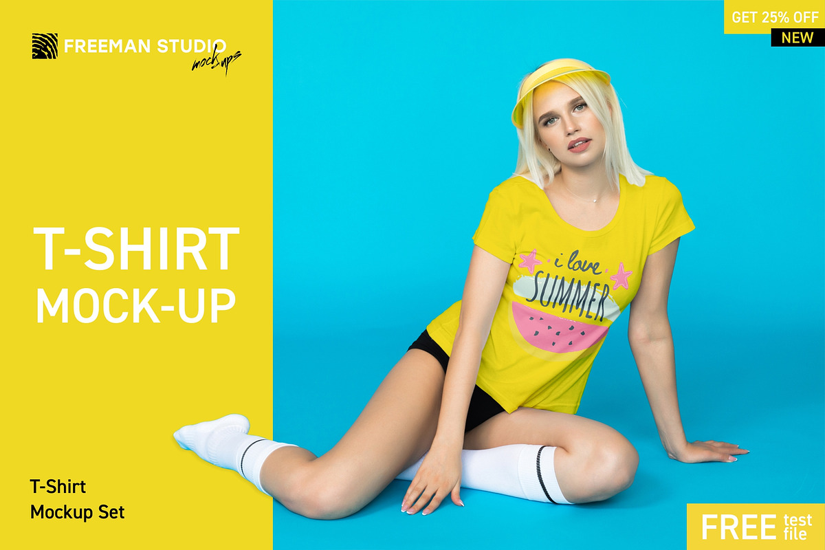T-Shirt Mock-Up Bundle 2019, a Shirt Mockup by Freeman Studio (Photo 3 of 20)