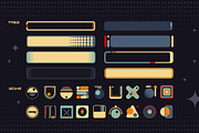 Retro Space UI. Set of 100 elements, an Object Graphic by Olga Ryzychenko (Thumbnail 4 of 10)