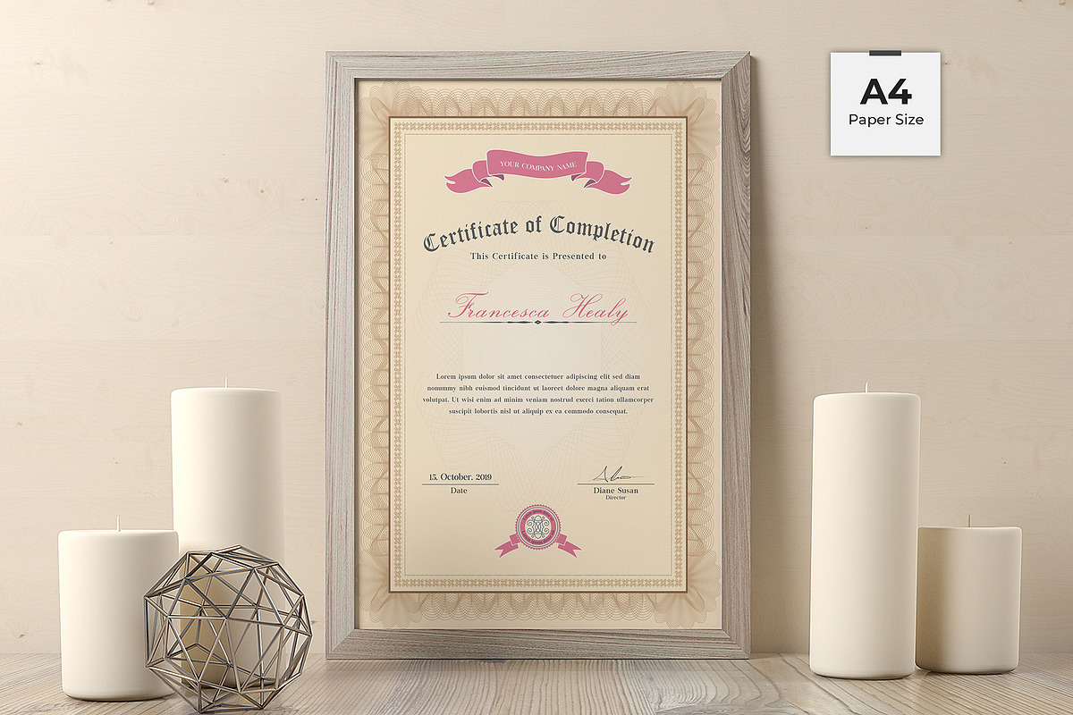 Canva Certificate Template, a Stationery Template by DesignDevisers (Photo 2 of 9)