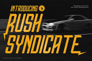Rush Syndicate | Condensed Racing, a Sans Serif Font by Denustudios