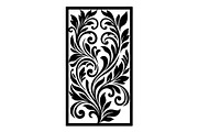 Ornamental Floral Panel Silhouette, an Object Graphic by hafijul (Thumbnail 3 of 4)