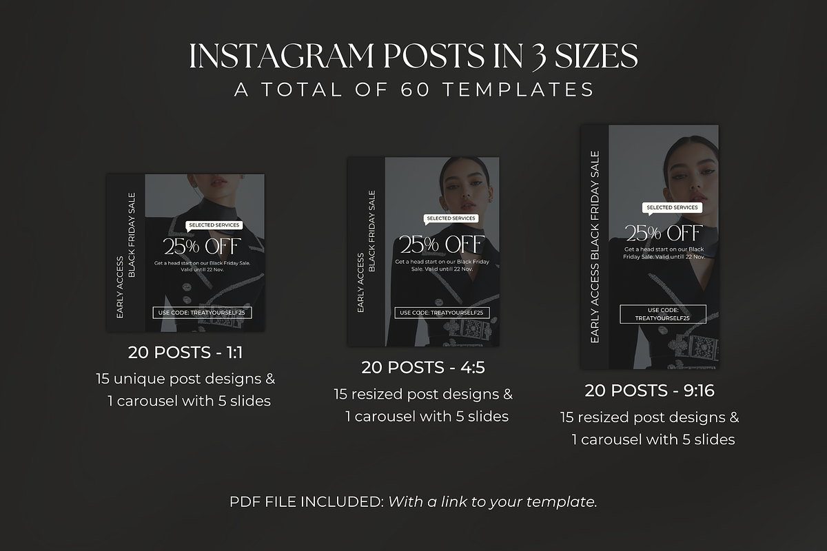 Black Friday Instagram Posts | Canva, a Social Media Template by Meraki Templates (Photo 3 of 8)