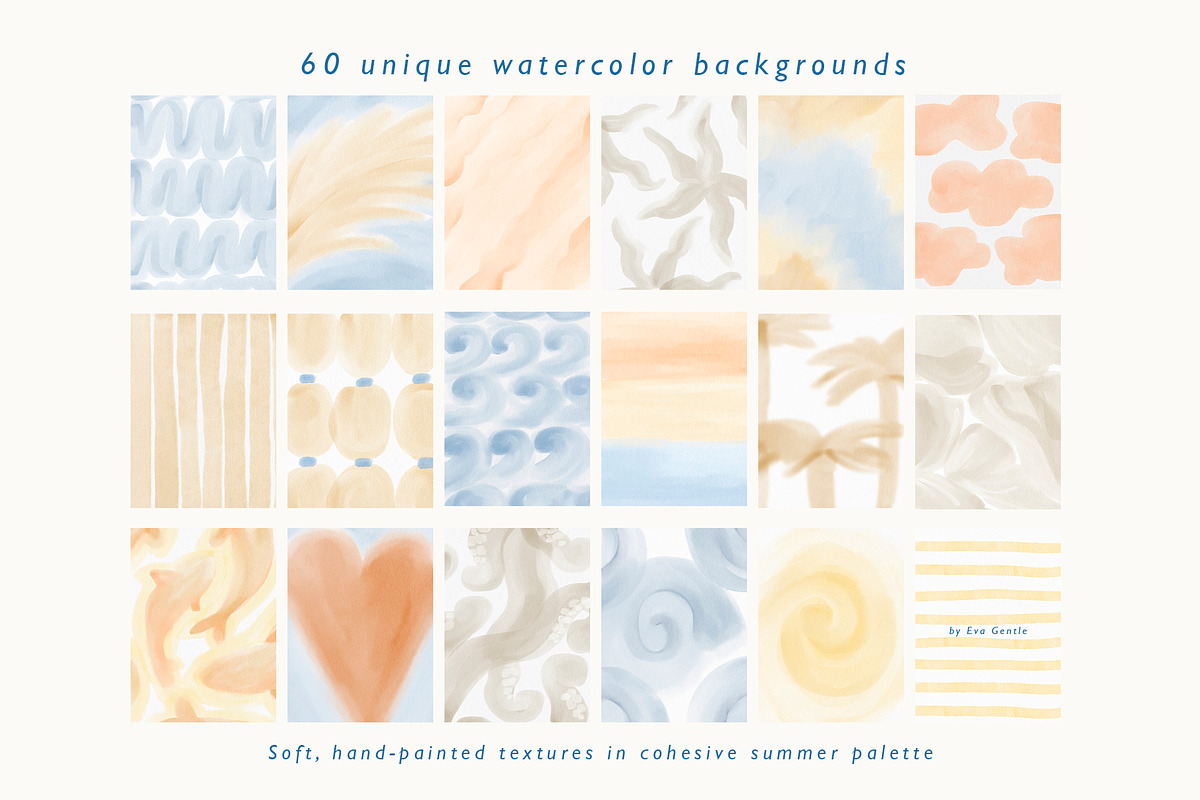 Soft Coast Watercolor Backgrounds, a Background Graphic by Eva Gentle (Photo 9 of 10)