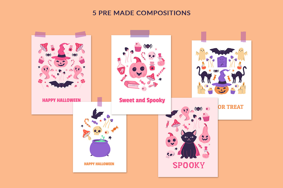 Halloween vector clipart, a Seasonal Illustration by Nadezhda Mikhailova (Photo 6 of 9)