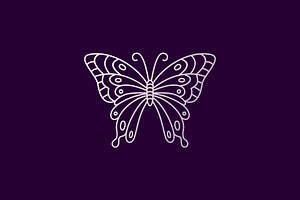 Butterfly Monoline Logo Vector Icon