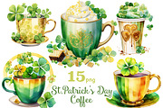 St.Patrick’s Day Coffee PNG, a Seasonal Illustration by GlamArtZhanna (Thumbnail 1 of 6)
