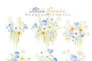 Watercolor Clipart-Blue Cream Floral, a Decorative Illustration by Beigetime (Thumbnail 9 of 16)