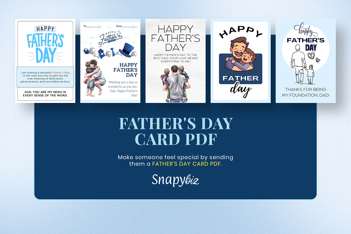Father's Day Card PDF, a Design Template by Snapybiz (Photo 2 of 9)
