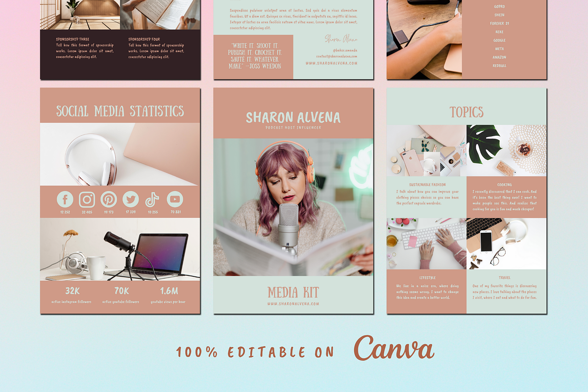 MEDIA KIT CANVA TEMPLATE, a Marketing Template by The Little Lily Studio (Photo 3 of 5)