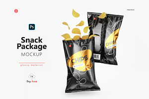Mockup of Two Snack Bags with Chips