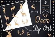Deer Clip art, Glitter Silhouettes, a Graphic by ConfettiBears (Thumbnail 1 of 5)