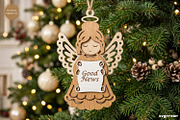 Nativity Angel Ornaments SVG Bundle, a Decorative Illustration by svgocean (Thumbnail 6 of 7)