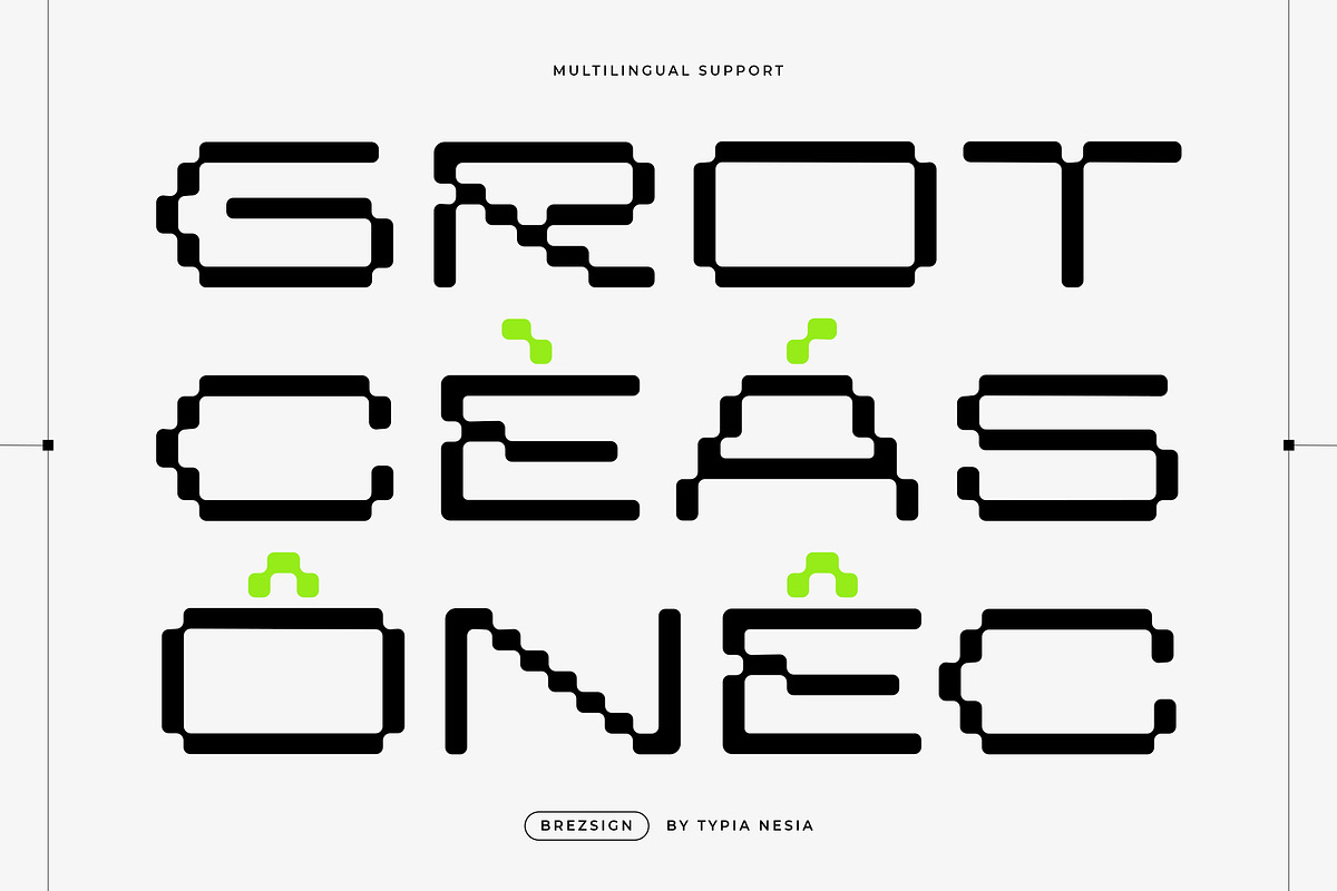 Brezsign - Modern Pixel Modular Sans, a Sans Serif Font by Typia Nesia (Photo 10 of 10)