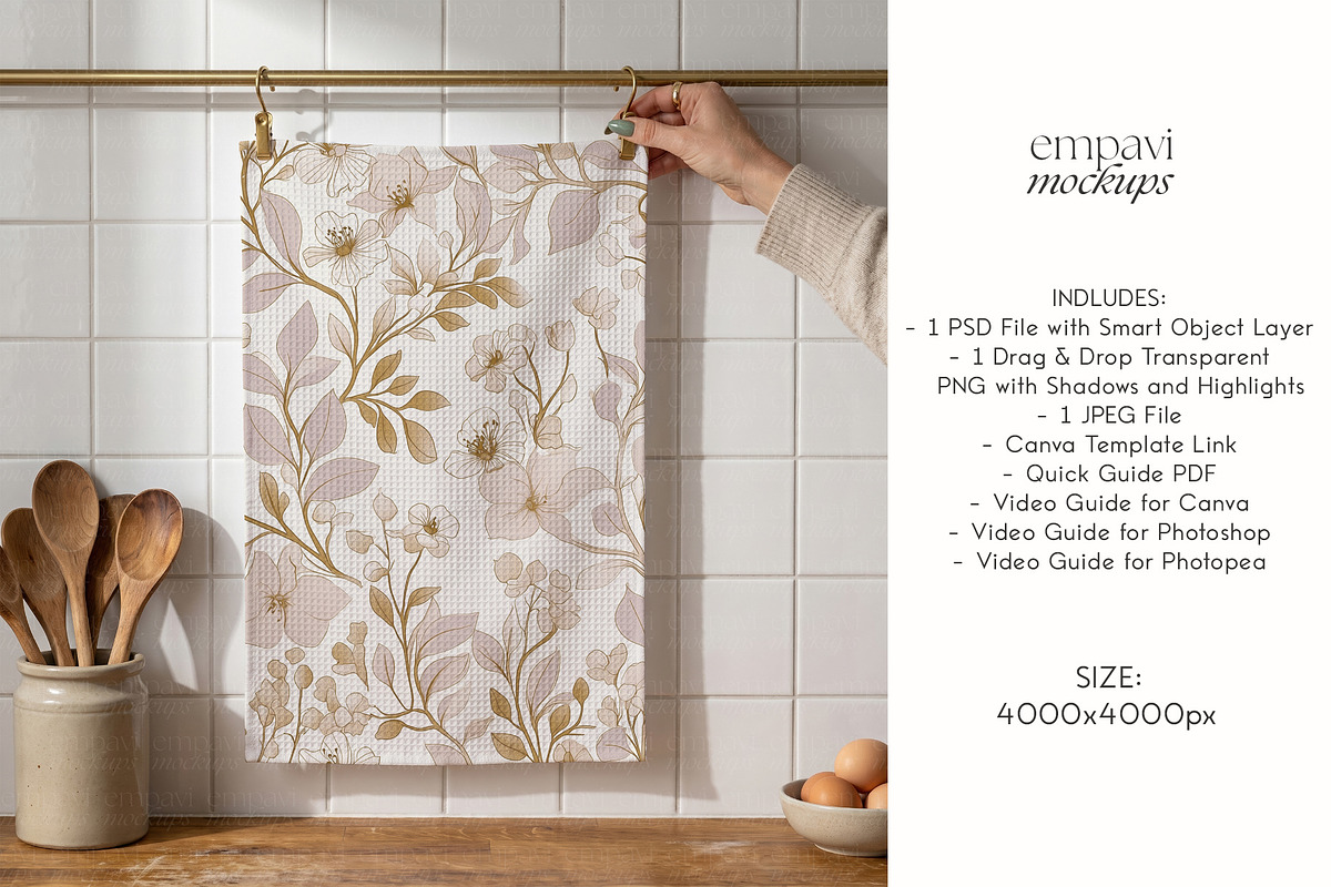 Kitchen Towel Mockup, a Household Mockup by EmpaviMockups (Photo 6 of 6)
