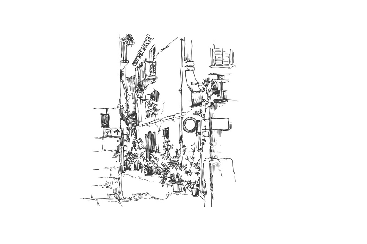 Set of Old Street landscapes, a Texture Illustration by Penndpaper (Photo 6 of 6)