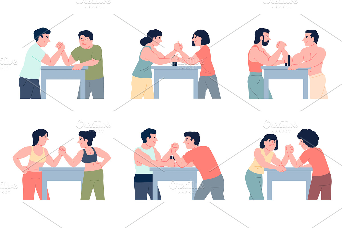 Arm wrestling sport. Armwrestling, a Sport Illustration by LadadikArt