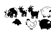 Cute Farm Animal Silhouette Bundle, an Illustration by hafijul (Thumbnail 45 of 51)