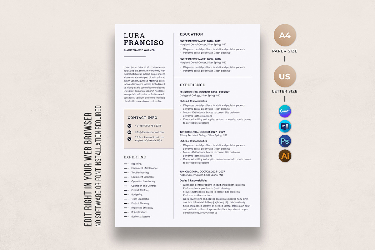 Resume Template, a Resume Template by DesignDevisers (Photo 1 of 10)