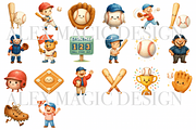 Baseball Clipart Set, a Decorative Illustration by Pati Charm Studio (Thumbnail 2 of 8)