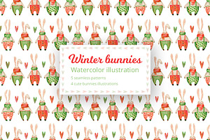 Winter bunnies patterns.