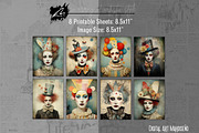 Whimsical Clown Junk Journal Pages, a Person Illustration by Digital Art Mahdiseño (Thumbnail 3 of 10)