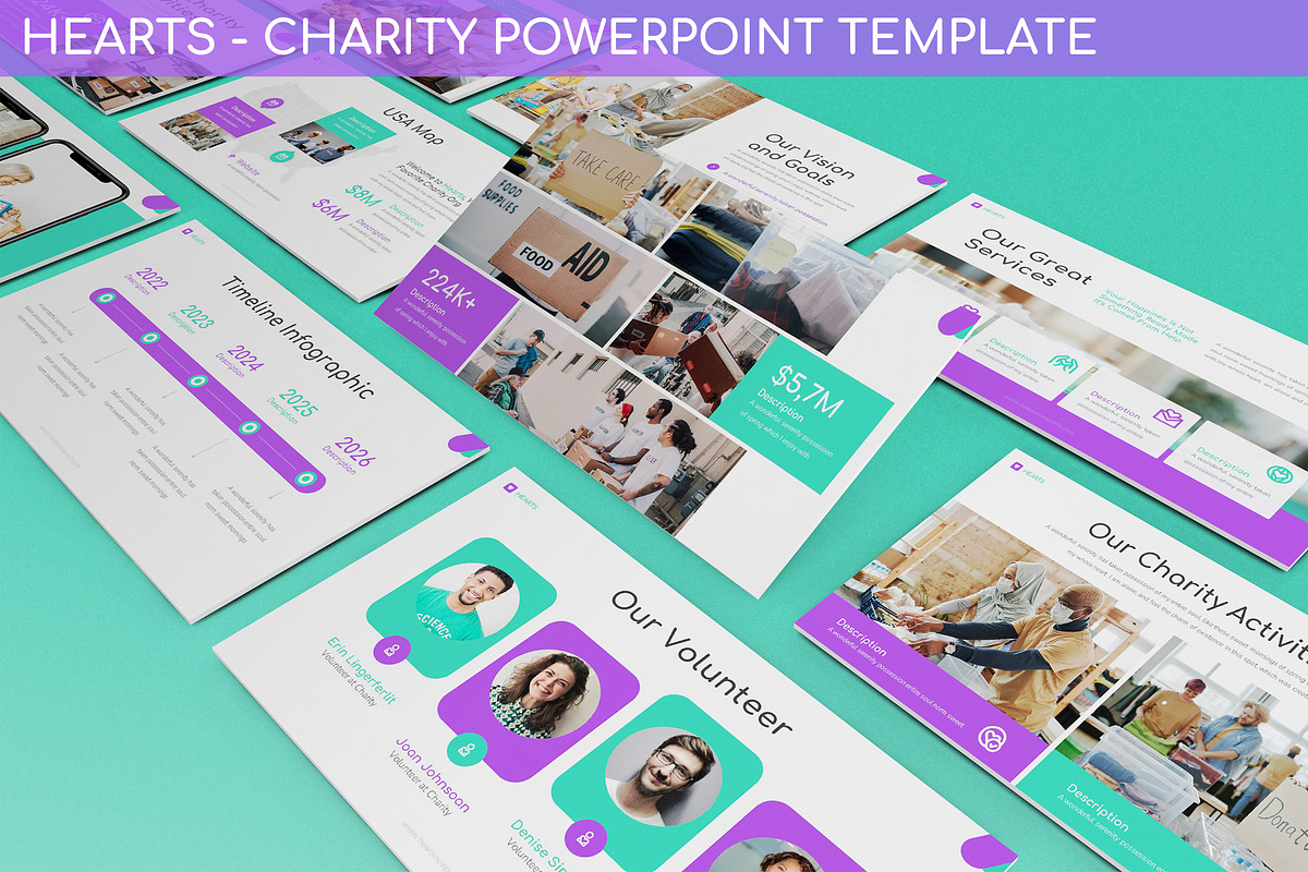 Hearts - Charity Powerpoint Template, a Presentation Template by SlideFactory (Photo 1 of 4)