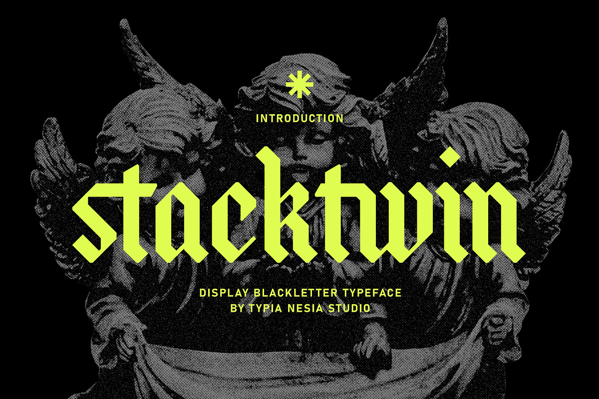 Stackwin - Gothic Blackletter Font, a Blackletter Font by Typia Nesia (Photo 1 of 14)