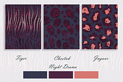 Wild Animal Prints Set Night Drama, a Pattern Graphic by Oksana Dovhopol Art (Thumbnail 8 of 19)