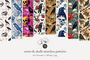 70 crows & skulls seamless pattern, a Pattern Graphic by Poppy Lane Studio (Thumbnail 1 of 10)