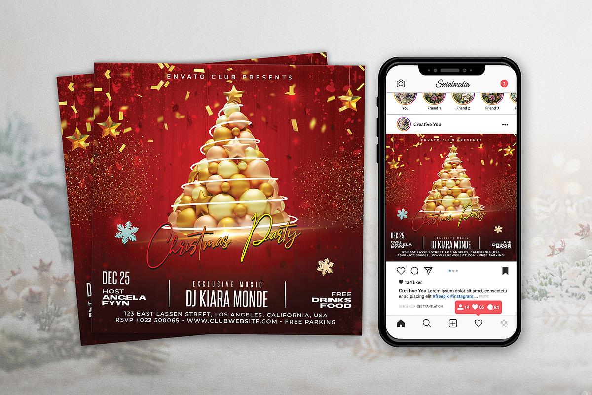 Christmas Party Flyer, a Flyer Template by DesignDevisers (Photo 5 of 8)