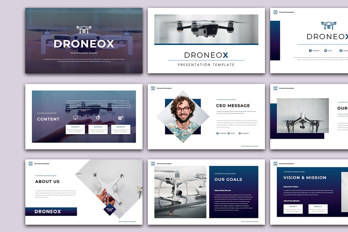 Droneox - Drone PowerPoint, a Presentation Template by Raseuki (Photo 3 of 6)