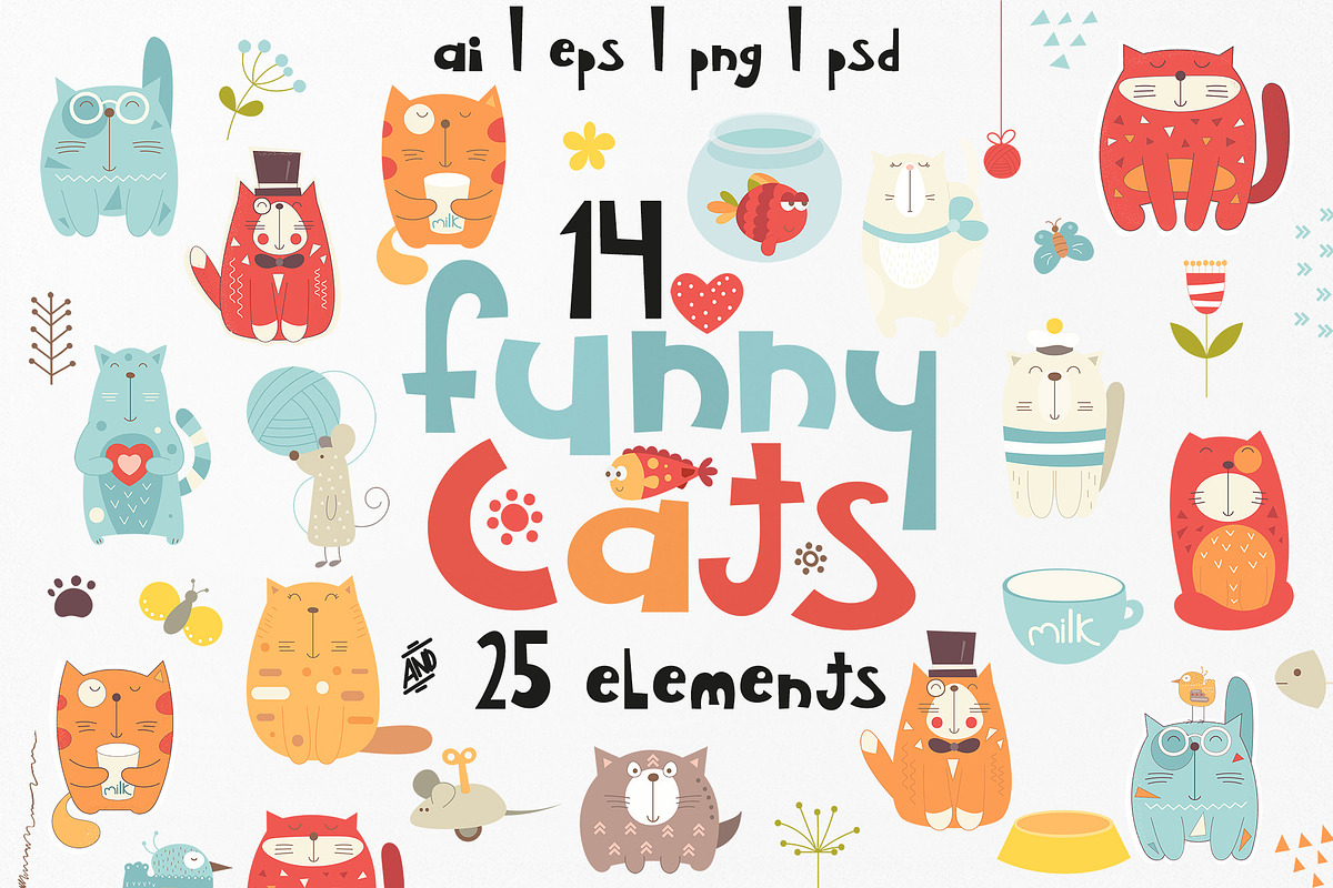 Nursery Art Funny Cats, an Animal Illustration by Nursery Art (Photo 5 of 10)