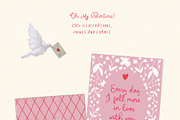Valentine's Day Frames Cards Clipart, a Decorative Illustration by whiteheartdesign (Thumbnail 21 of 23)