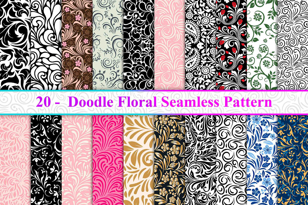 Doodle Floral Seamless Pattern, a Pattern Graphic by Digital Studio (Photo 1 of 10)