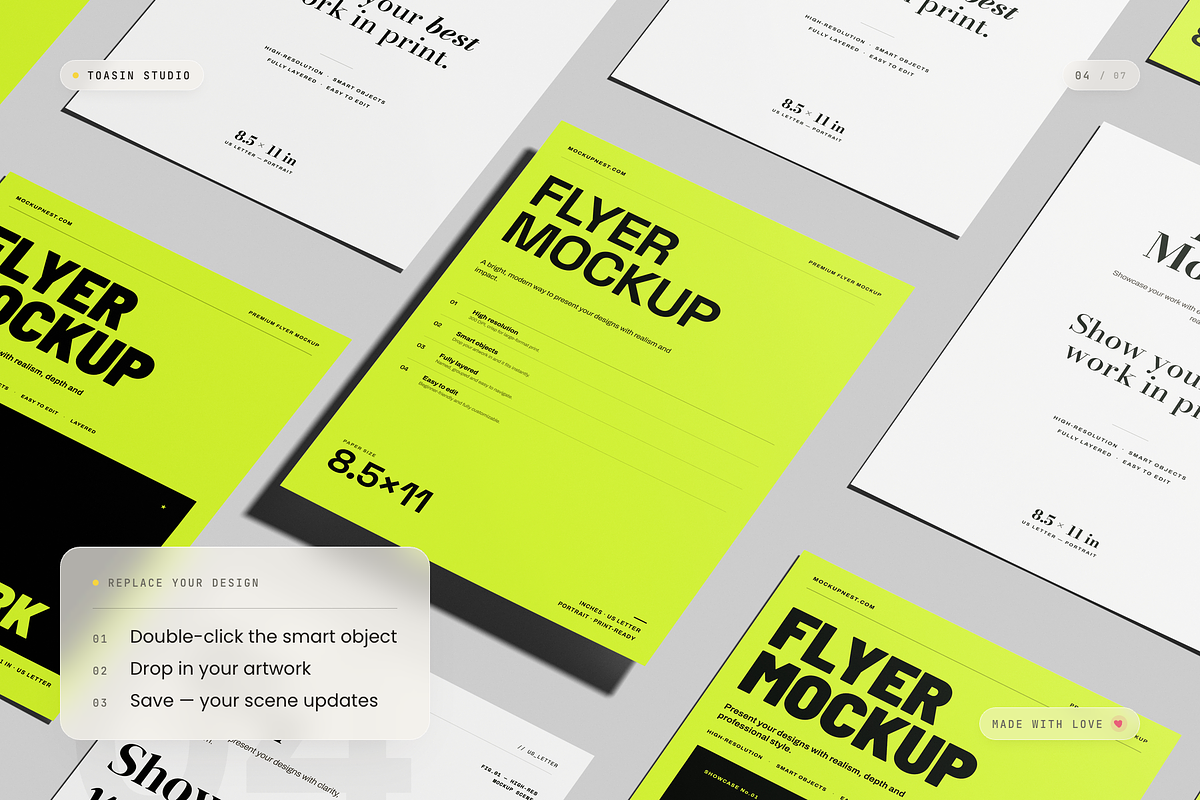 US Letter Flyer Mockup, an Advertising Mockup by Toasin Studio (Photo 4 of 7)