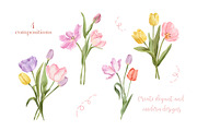 Watercolor Tulips Clipart, a Decorative Illustration by ArtGiftsStudio (Thumbnail 5 of 6)