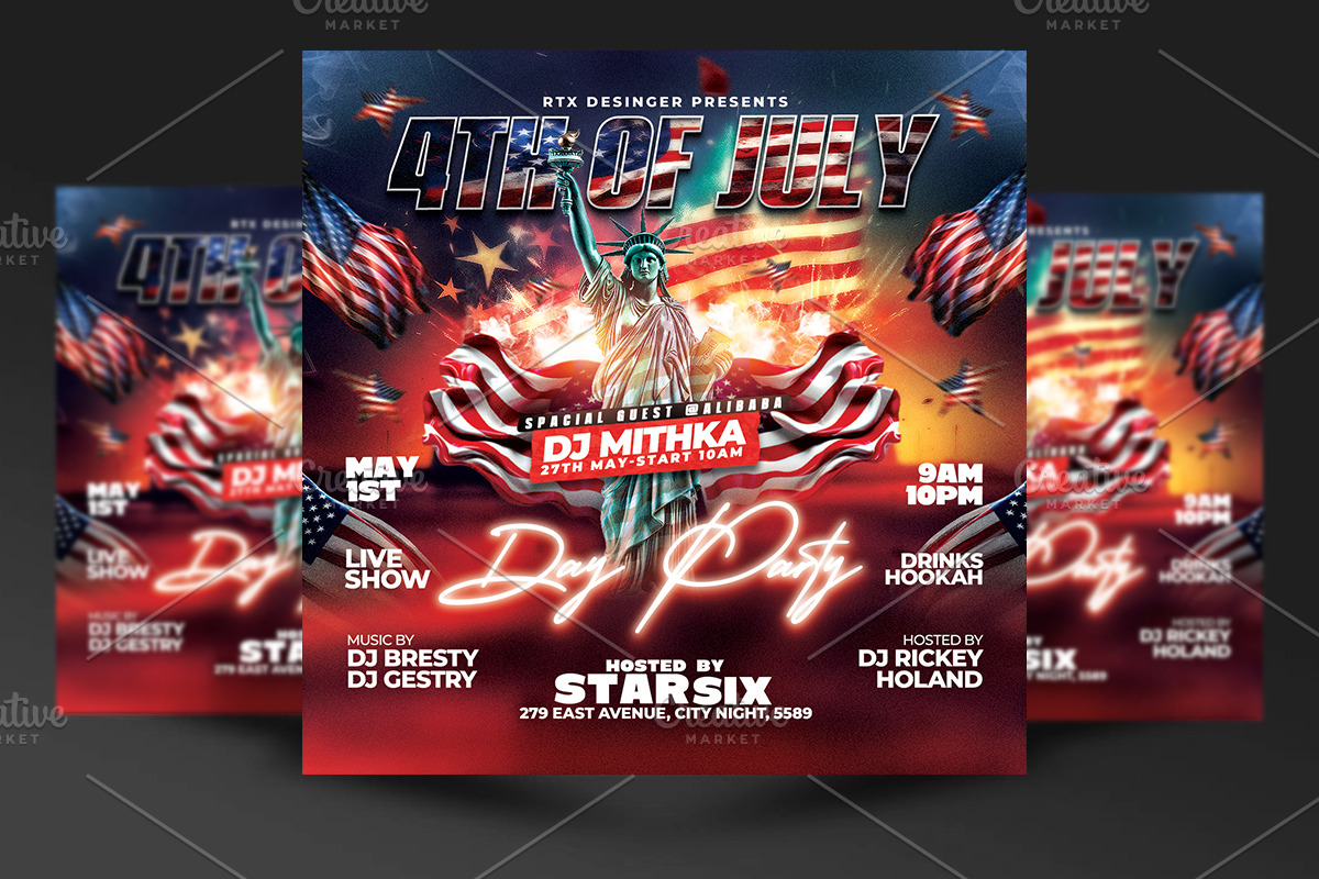 4th of July Flyer Template, a Flyer Template by RTXdesinger99 (Photo 1 of 3)
