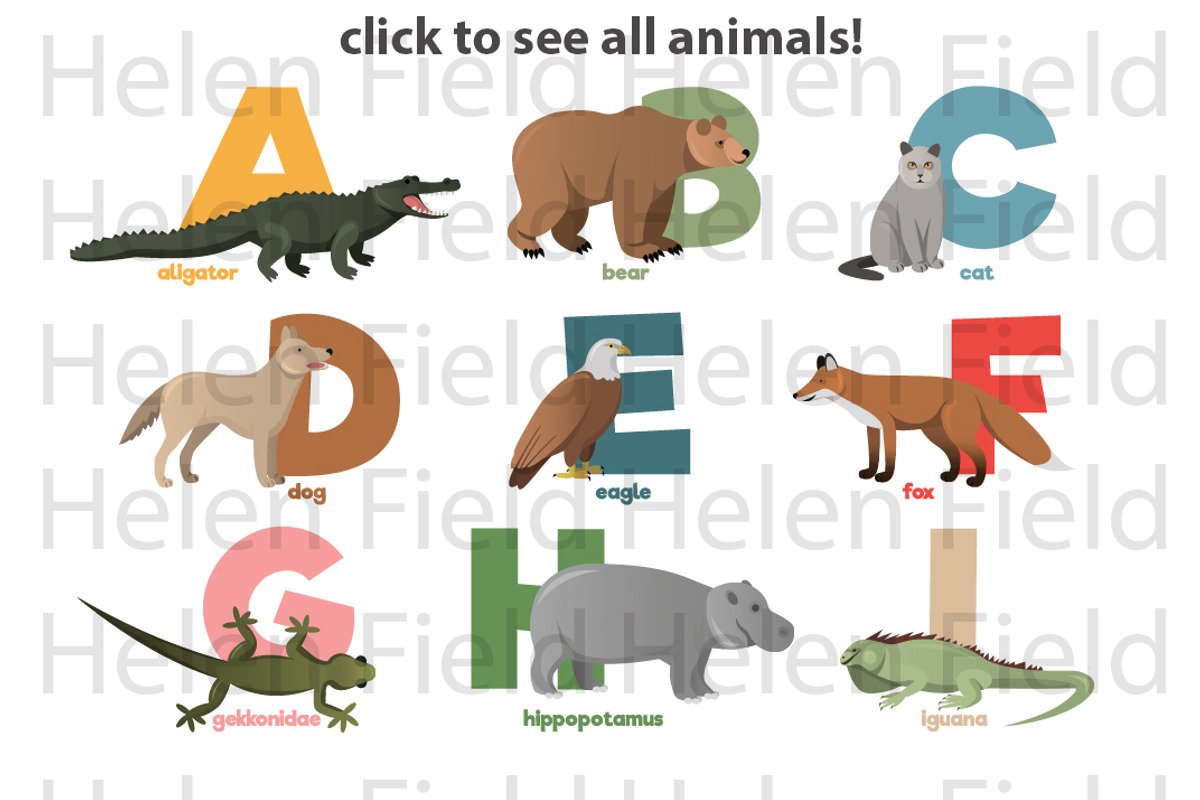ZOO animals Alphabet. Click image!, an Animal Illustration by Art Loft
