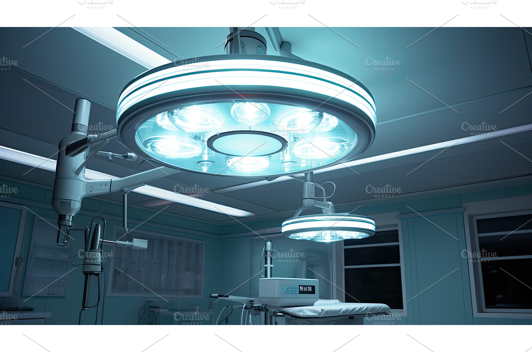 modern surgical light ai generated, a Health & Medical Photo by pikepicture