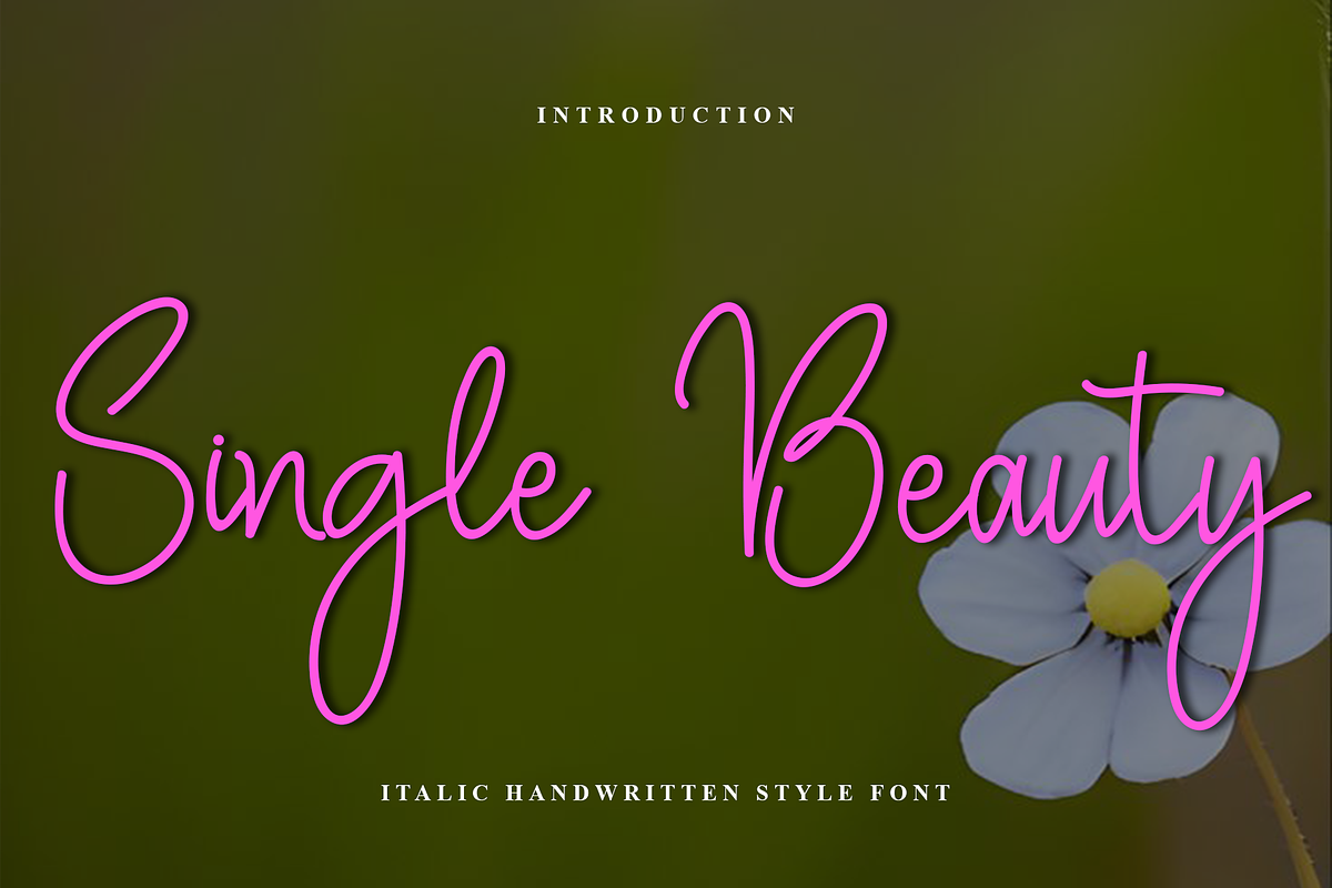 Single Beauty, a Handwritten Font by FreshTypeINK (Photo 1 of 8)